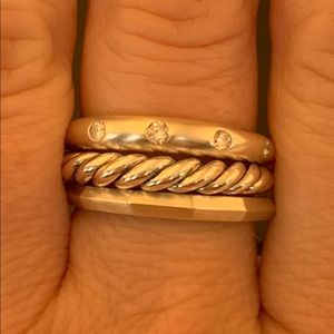 David Yurman Stax Narrow Ring with Diamonds